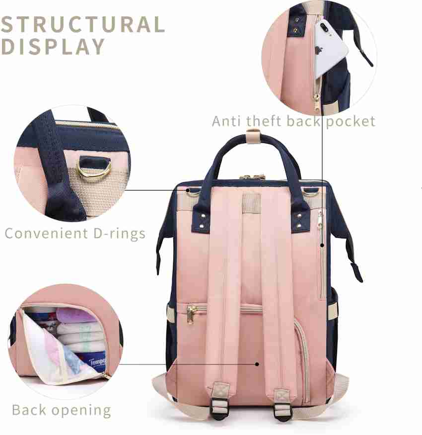  Hafmall Diaper Bag Backpack, Leather Baby Bag for Mom