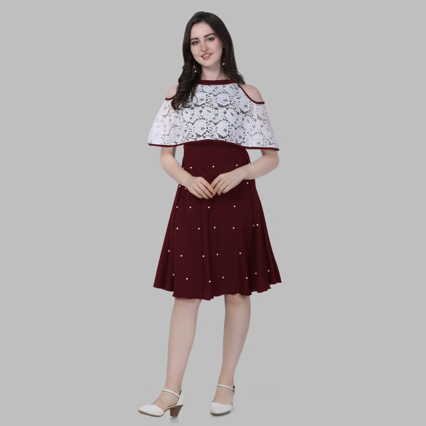 Sheetal Associates Women A line Maroon Dress Buy Sheetal Associates Women A line Maroon Dress Online at Best Prices in India Flipkart