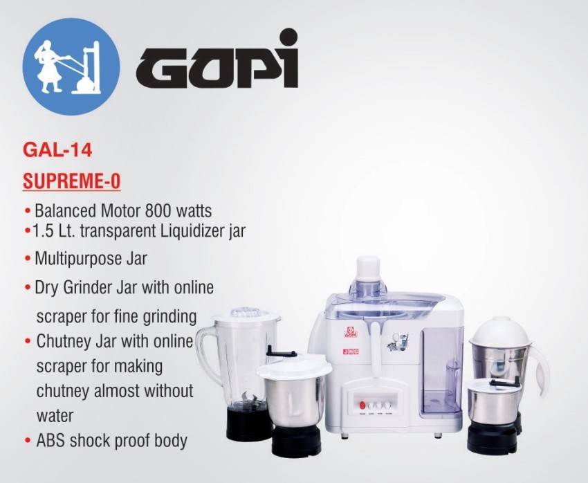 Gopi mixer grinder 800 deals watt price