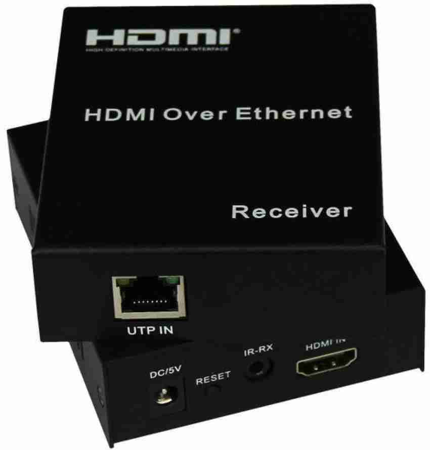 HDMI Extender Over Cat5e/6 1080P, HDMI Over Ethernet Extender 196ft/60m,  HDMI Balun Using Single Power Supply POC Technology