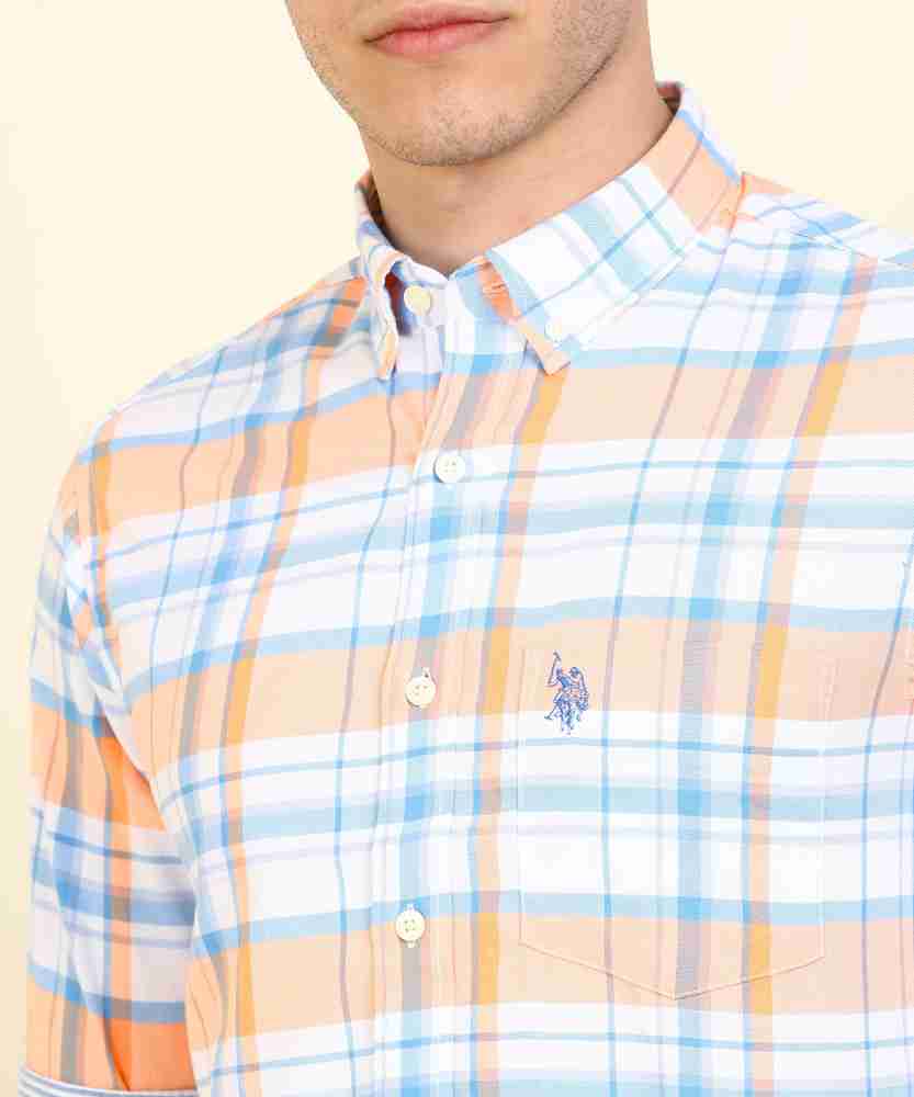 Orange and blue store ralph lauren shirt