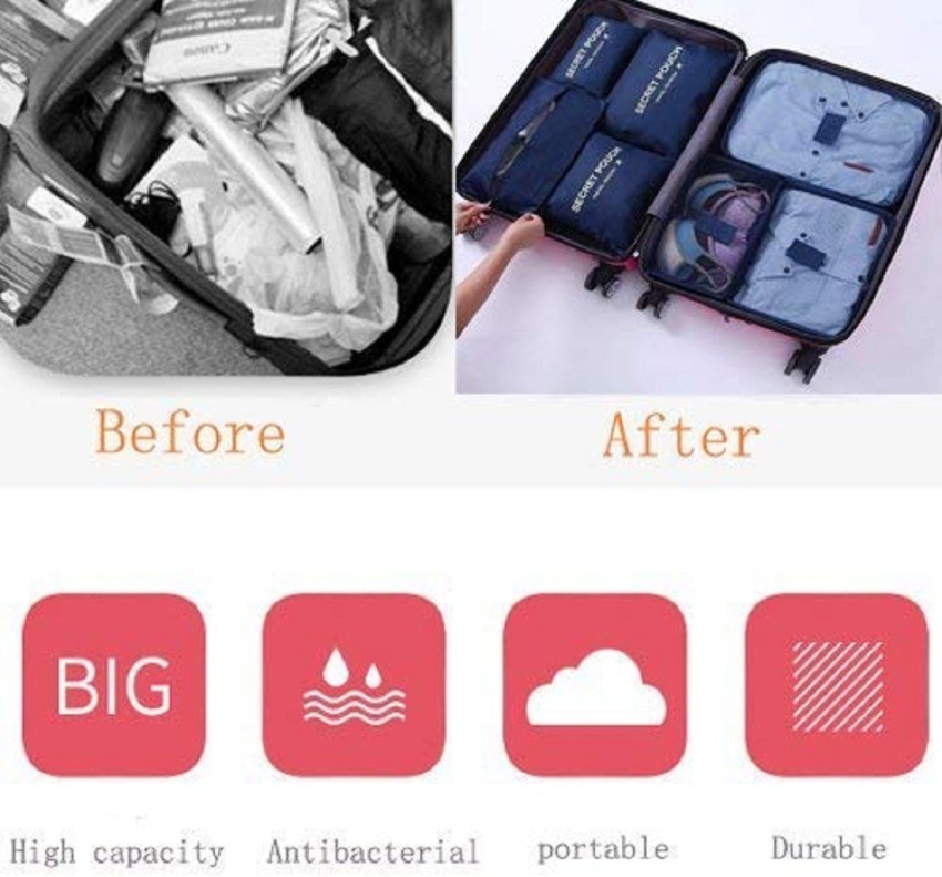 Neween 6/7/8Pcs Packing Cubes for Travel Luggage Organiser Bag Compression Pouches Clothes Suitcase, Packing Organizers Storage Bags for Travel Accessories