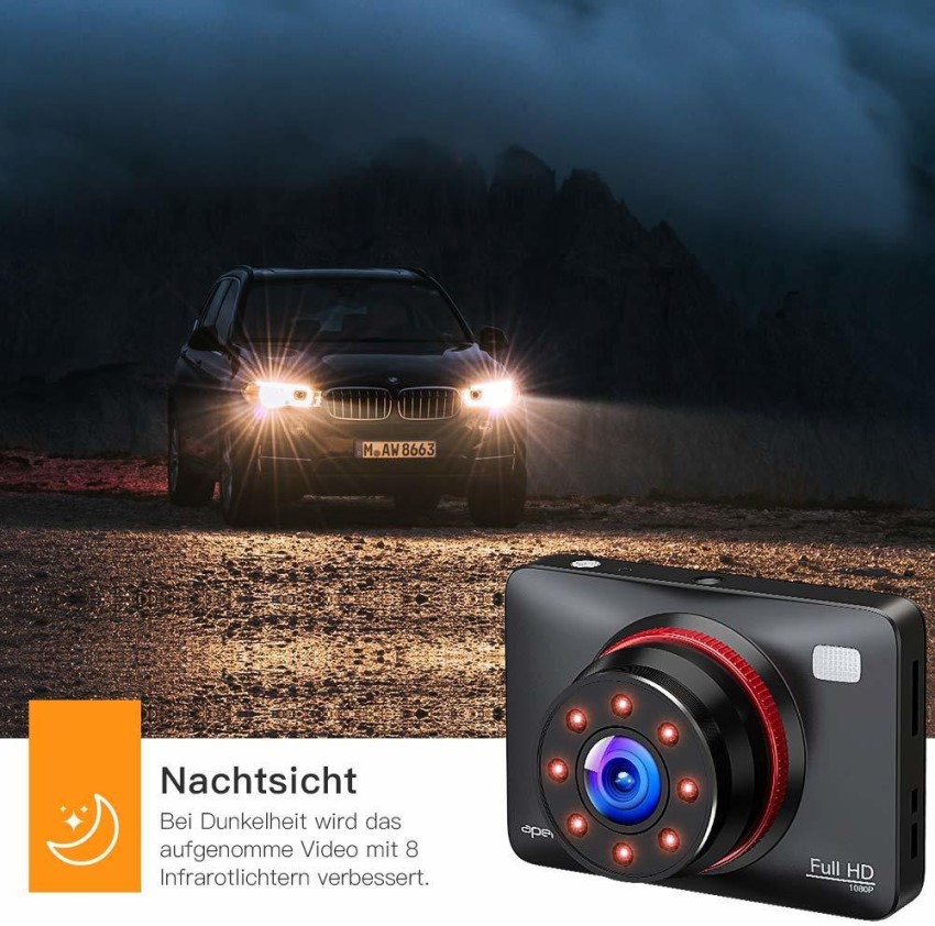 Apeman Dash Cam 1080P FHD DVR Car Driving Video Recorder 3 Inch