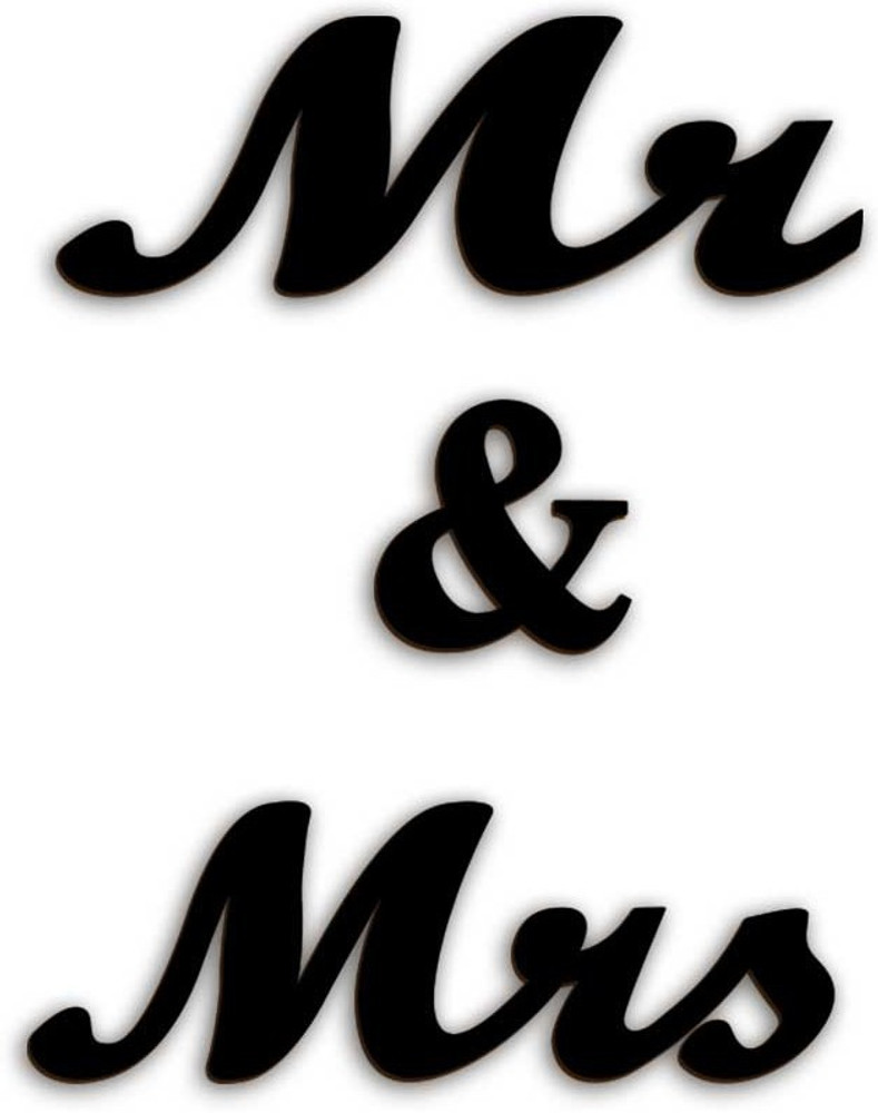 100yellow Mr Mrs. wooden wall sticker Price in India Buy