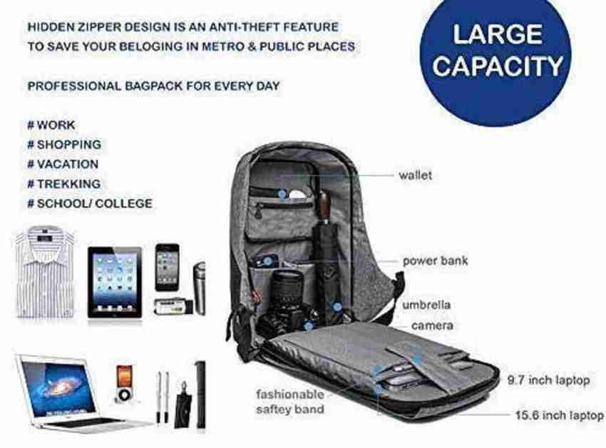 next generation Anti Theft 30 L Laptop Backpack Grey Price in