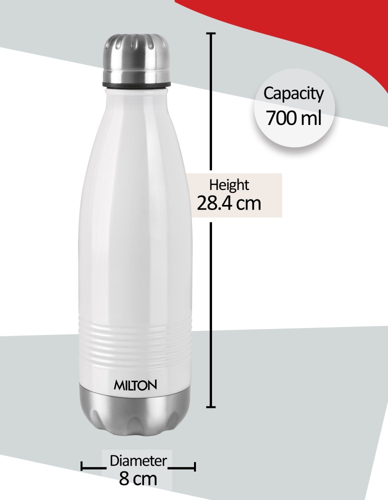 Milton Thermosteel Duo DLX 750, Double Walled Vacuum Insulated Flask 700 ml  | 24 oz | 24 Hours Hot and Cold Water Bottle, 18/8 Stainless Steel, BPA