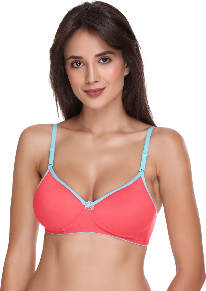 Buy Souminie Red Printed Non-Padded Cotton Bra Online @ ₹250 from