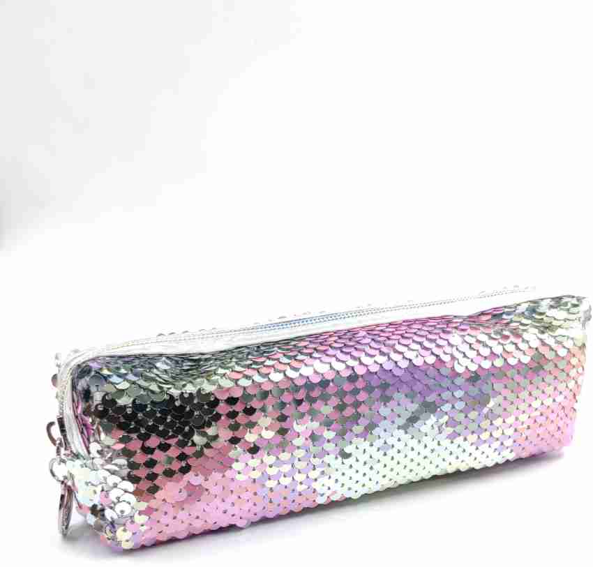 Sequin Reversible Colour Change Pink Silver Pencil Case
