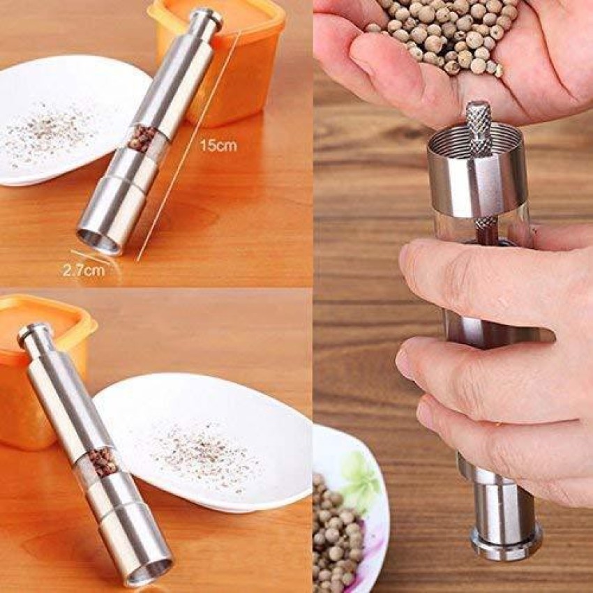 Crystalia Black Pepper and Spice Grinder, Manual Pepper Mill with Handle