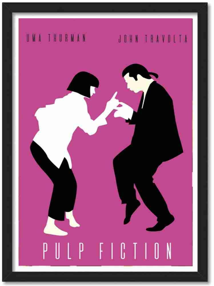 Pulp Fiction Pink framed Poster for Room & Office(10x13 inch