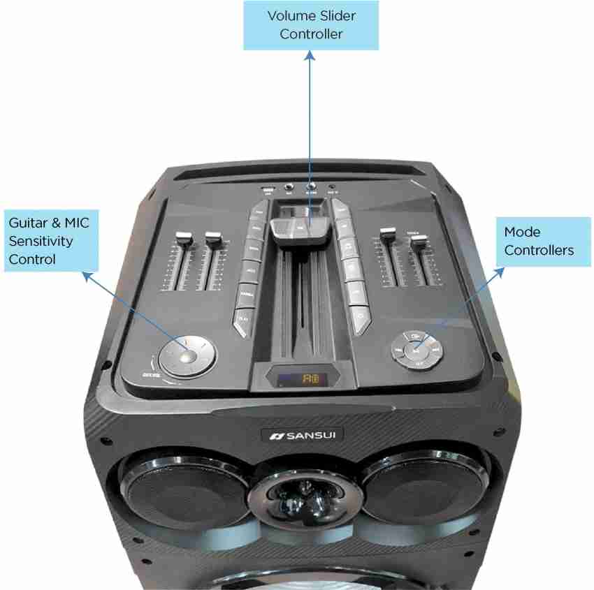 Sansui BassBlast TWS, Karaoke Compatible, Mega Bass, In-built Battery,  Disco LED 50 W Bluetooth Party Speaker