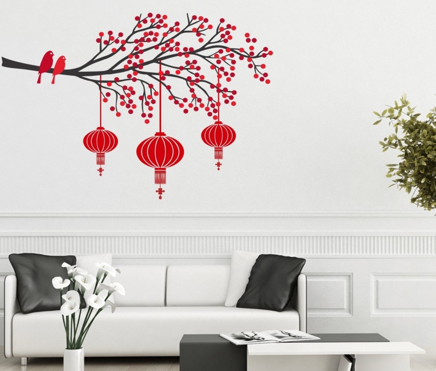 Décor Sticker 83 cm Tree With Lantern Wall Sticker Size - ( 83*55 ) cm Self  Adhesive Sticker Price in India - Buy Décor Sticker 83 cm Tree With Lantern Wall  Sticker