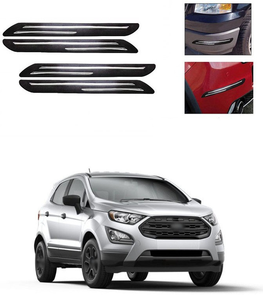 XZRTZ Rubber Car Bumper Protector Guard with Double Chrome Strip