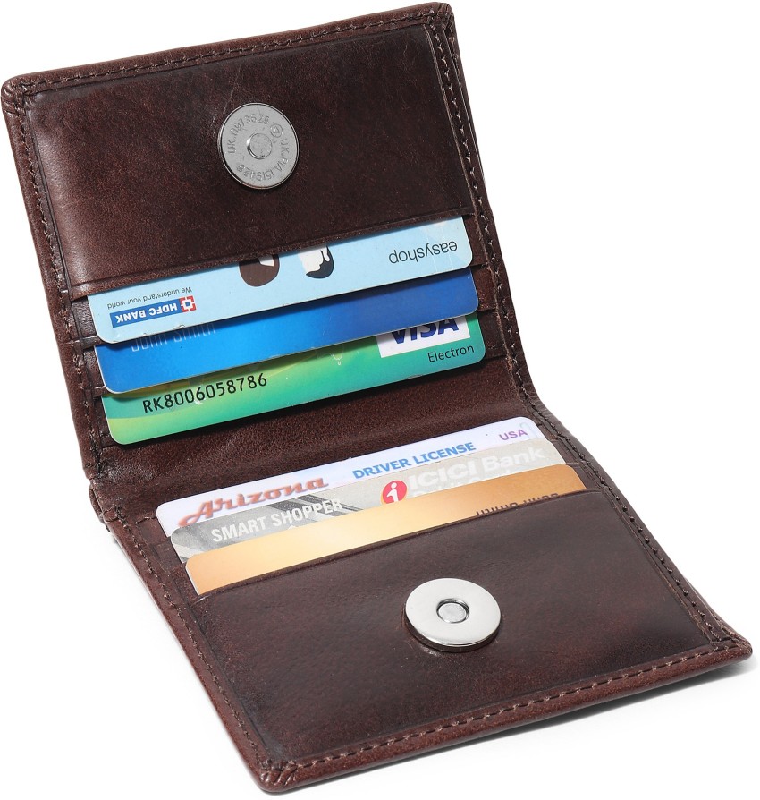 Jungler RFID Blocking Minimalist Genuine Leather Minimalist  Wallet Slim Front Pocket Card Wallet Credit Card Holder With Note  Compartment 8 Card Holder - Card Holder