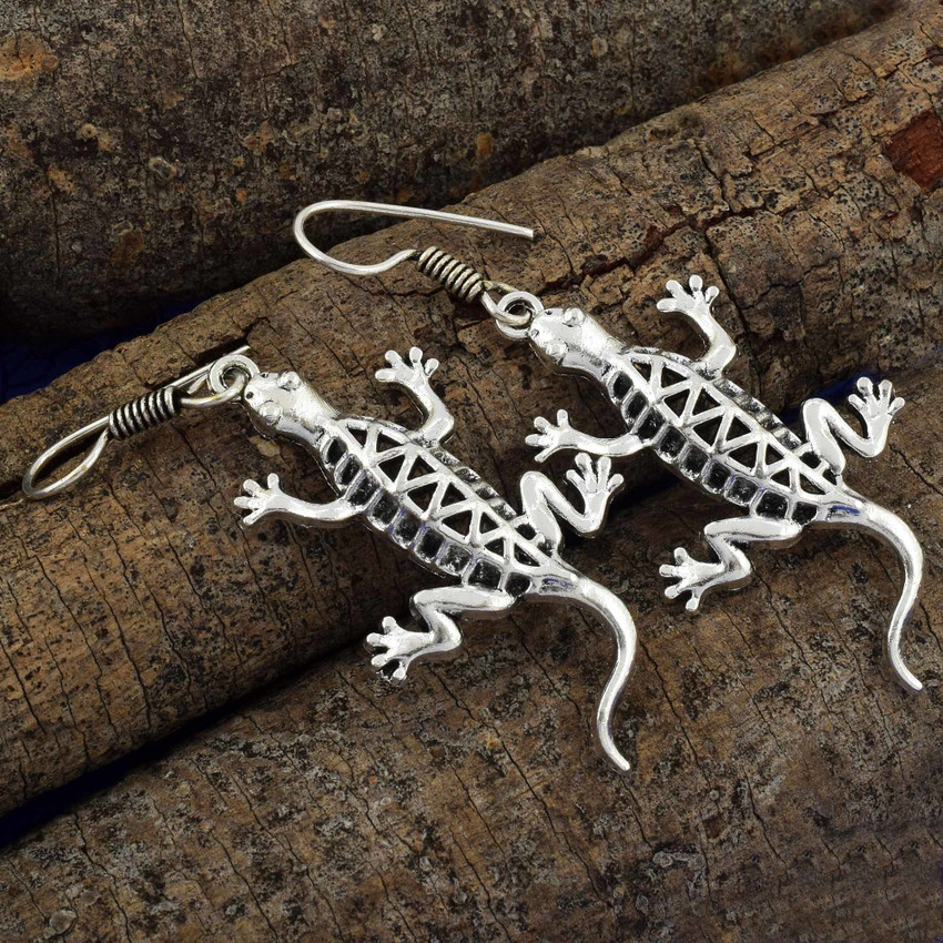 Lizard on sale earrings silver