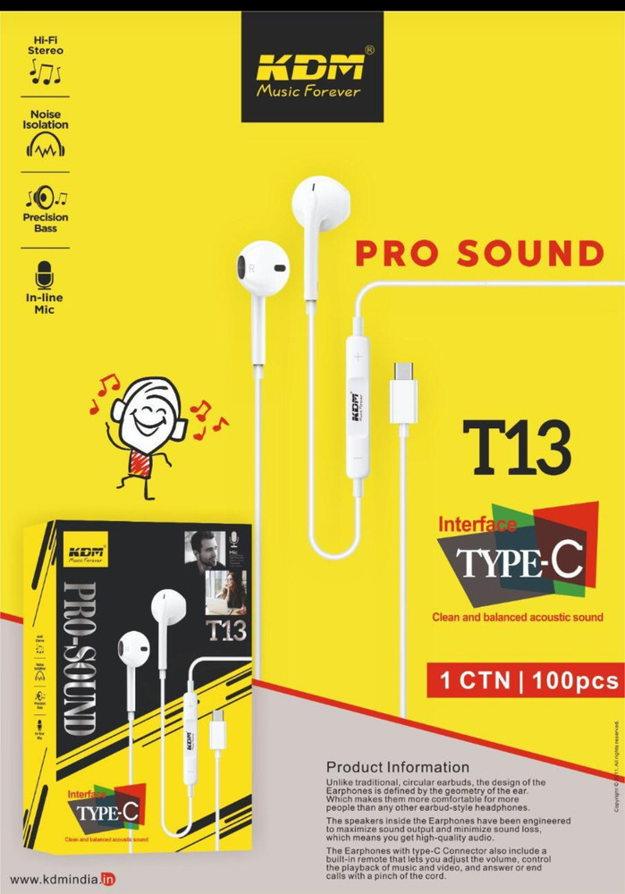 Kdm type c earphones store