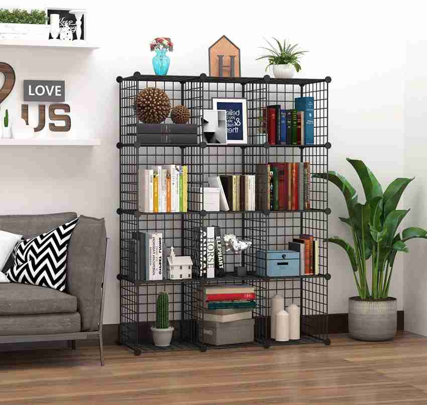 Metal Wire Cube Storage,12-Cube Shelves Organizer,Stackable