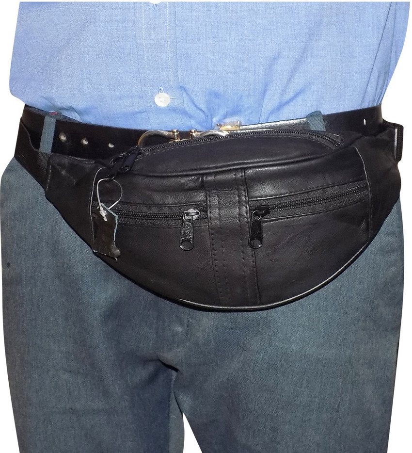 Style 98 Genuine Leather Travel Money Pouch for Men and Women Waist Bag Black Price in India Flipkart