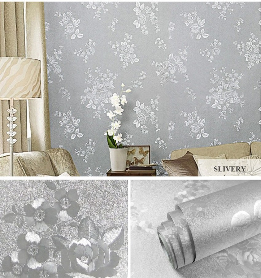 Silver wallpaper  Subtly lustrous magic for your walls  Colours   Wallpaper  Wallpaper from the 70s