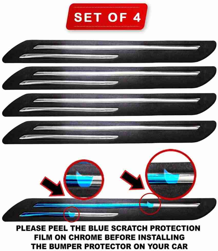 XZRTZ Rubber Car Bumper Protector Guard with Double Chrome Strip