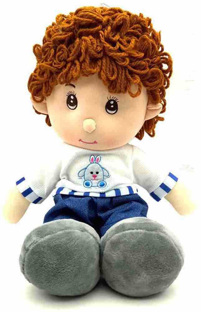 Crazy Toys Soft Boy Baby Doll with Embroidered Face Doll Set for