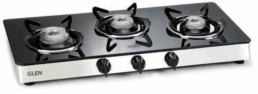 Glen gas stove 2024 3 burner glass top