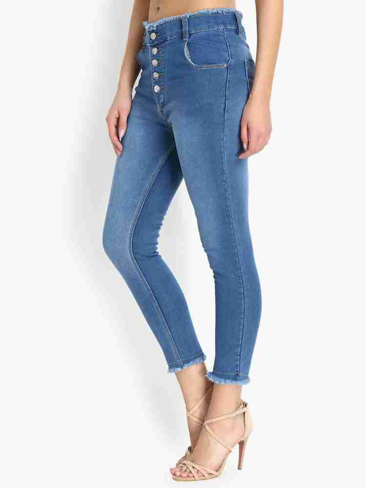 high waist denim Skinny Women Blue Jeans - Buy high waist denim Skinny Women  Blue Jeans Online at Best Prices in India