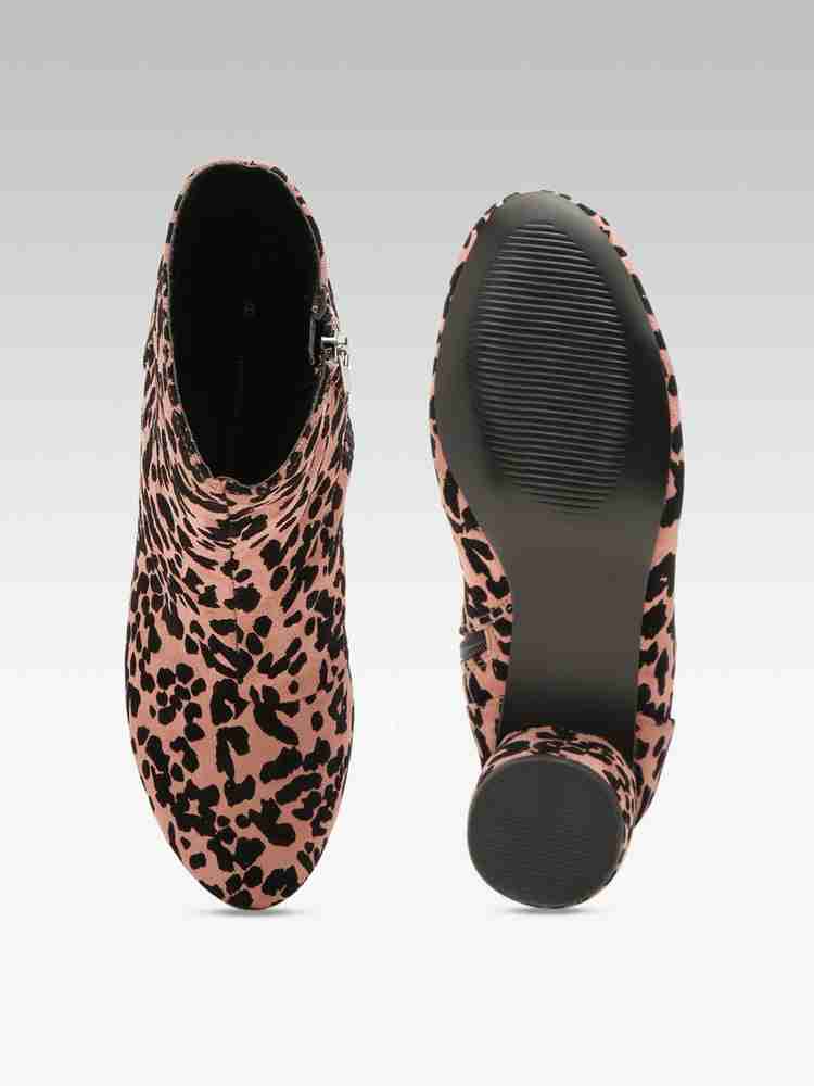 DOROTHY PERKINS Women Pink Black Leopard Print Mid Top Heeled Boots Boots For Women Buy DOROTHY PERKINS Women Pink Black Leopard Print Mid Top Heeled Boots Boots For Women Online at Best Price