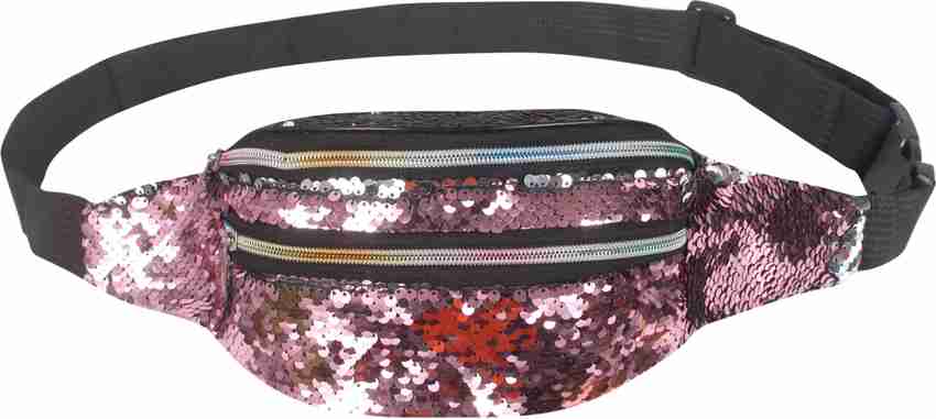 b4bags Sequin Glitter Waist Bag for Women Men Kids with Adjustable Strap WB10609 Pink Sequin Waist Pouch Pink Price in India Flipkart