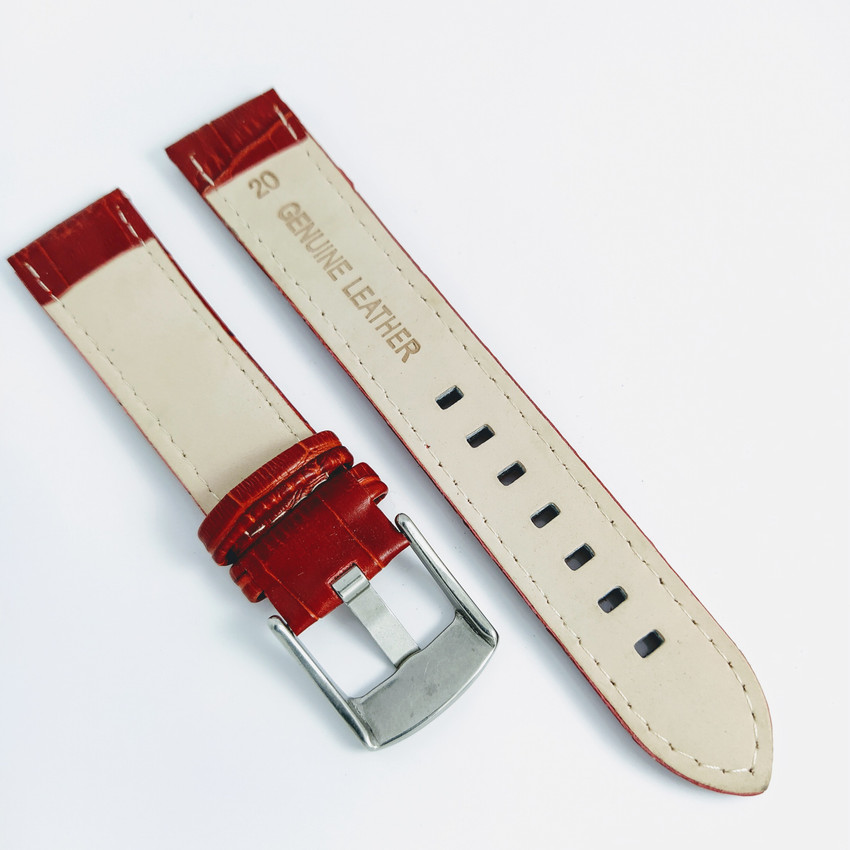 uberjewels Red Leather watch strap for 20mm lug size 20 mm Genuine