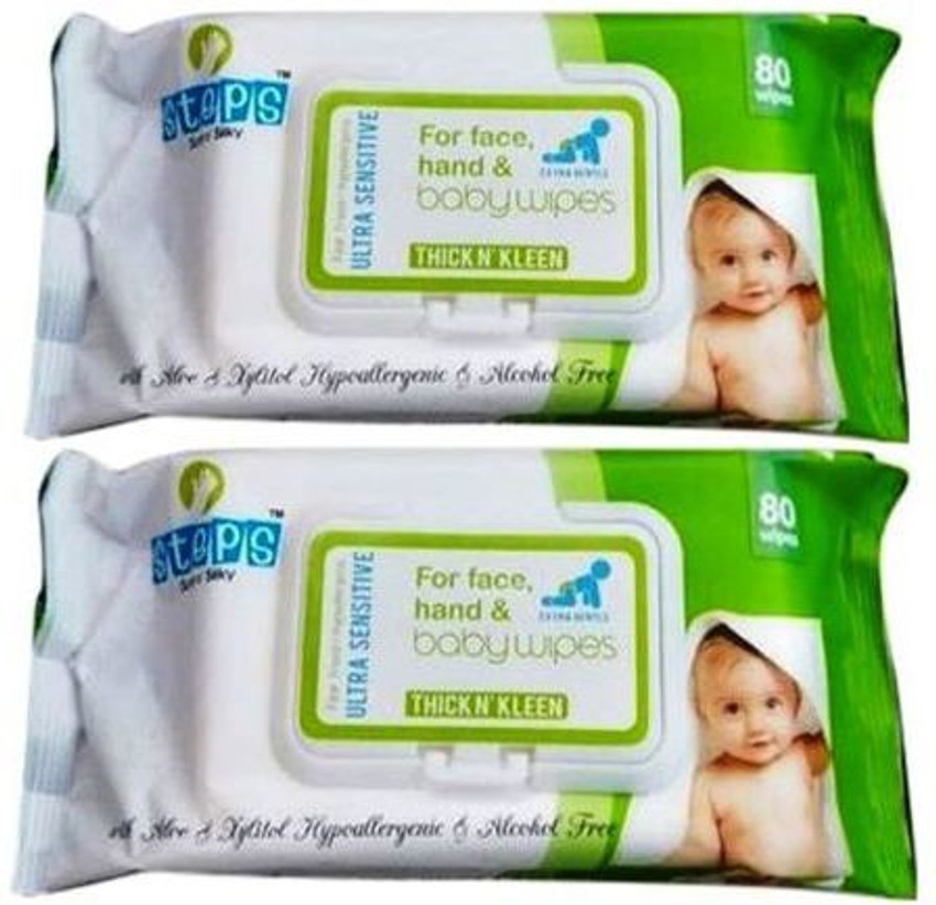 STEPS SOFT N SILKY Baby Wipes 80 Sheets With Lid. Price in India