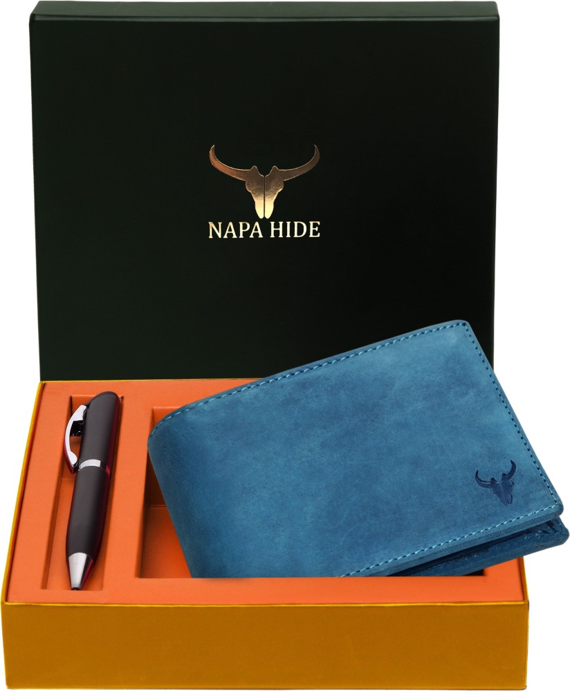 Buy NAPA HIDE Blue Leather Men's Wallet (NPH) at