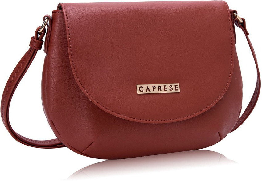 Caprese Brown Sling Bag Lily Flap Sling Small Almond Almond
