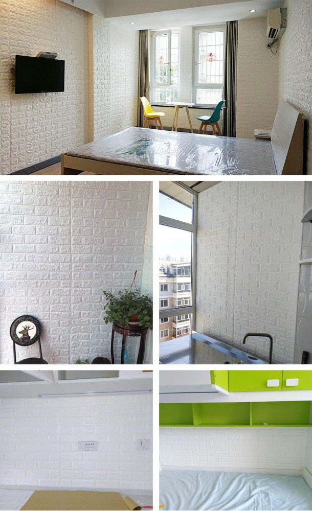 wewell 70 cm 3D PE Foam Wall Stickers 3D Self Adhesive Wallpaper DIY Wall  Decor Brick Stickers (70 x 77cm, Appx. 5.8Sq Feet). (White) Self Adhesive  Sticker Price in India - Buy