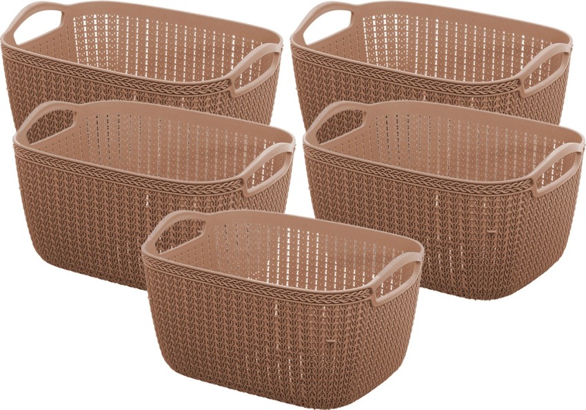 Kuber Industries Unbreakable Plastic Basket|Storage Basket With Lid|Fruit  Basket For Kitchen|Vegetable Basket For Storage|Pack of 3|MULTI Small