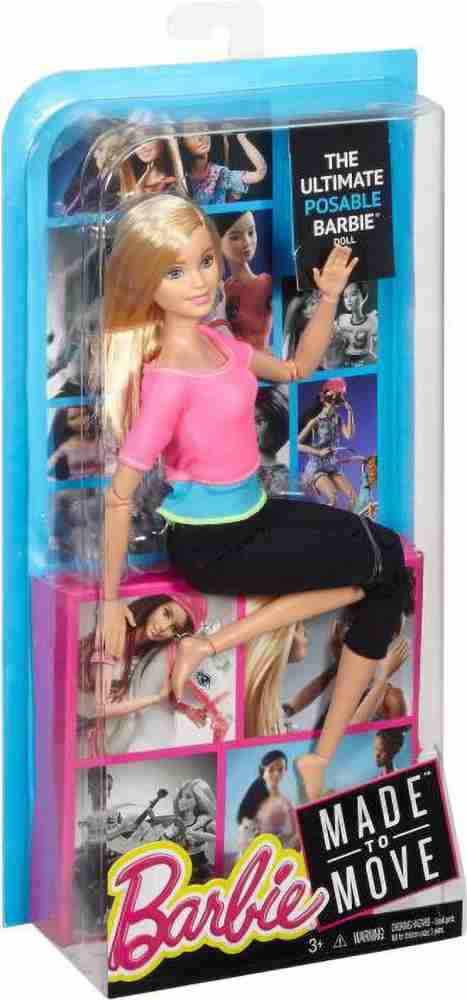 BARBIE Made To Move Yoga Doll, Pink Top - Made To Move Yoga Doll