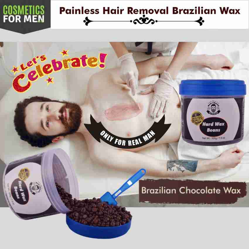 the man choice Dark Chocolate Brazilian Hair Removal Depilatory Hard Wax Beans for Face Arm Legs Underarm CHEST HAIR Or Full Body. 2 BOX Wax Price in India Buy the man