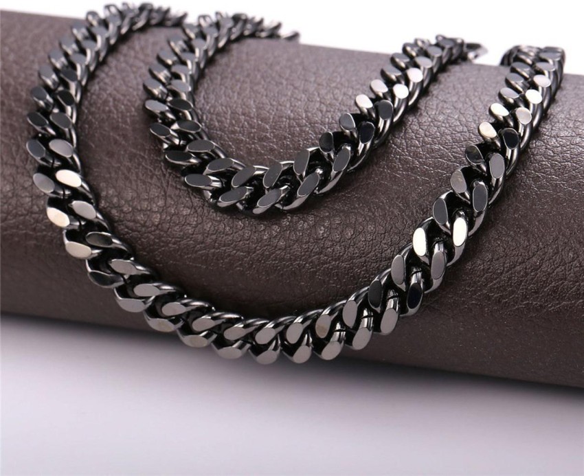 Thick black chain necklace sale