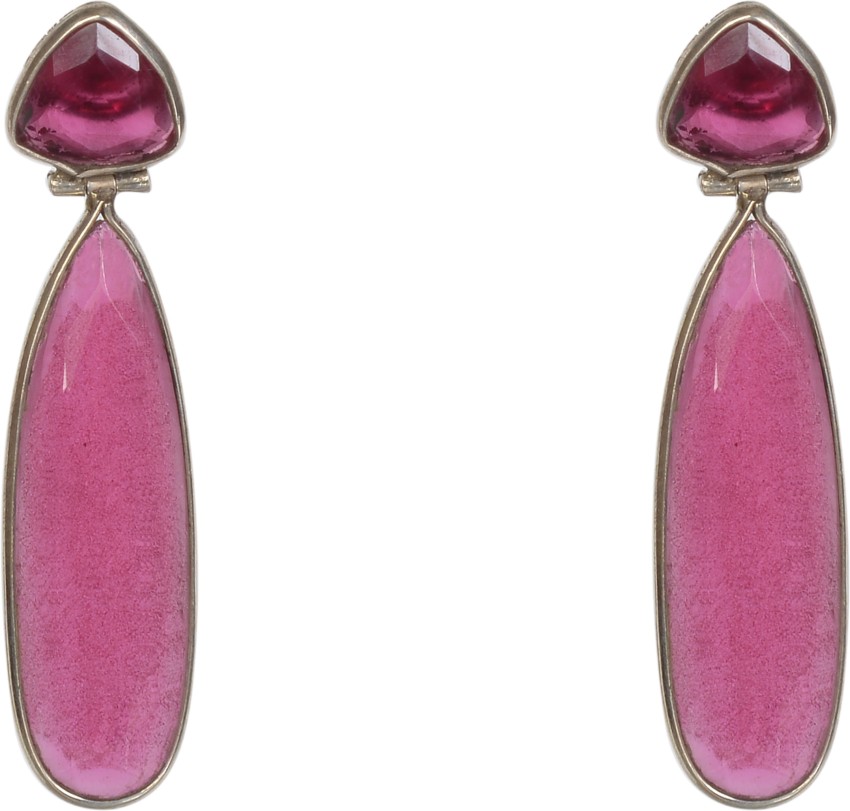Buy online Dark Pink Brass Earrings for women and girls at best price at  bibain  BACWJNAERG00115SS