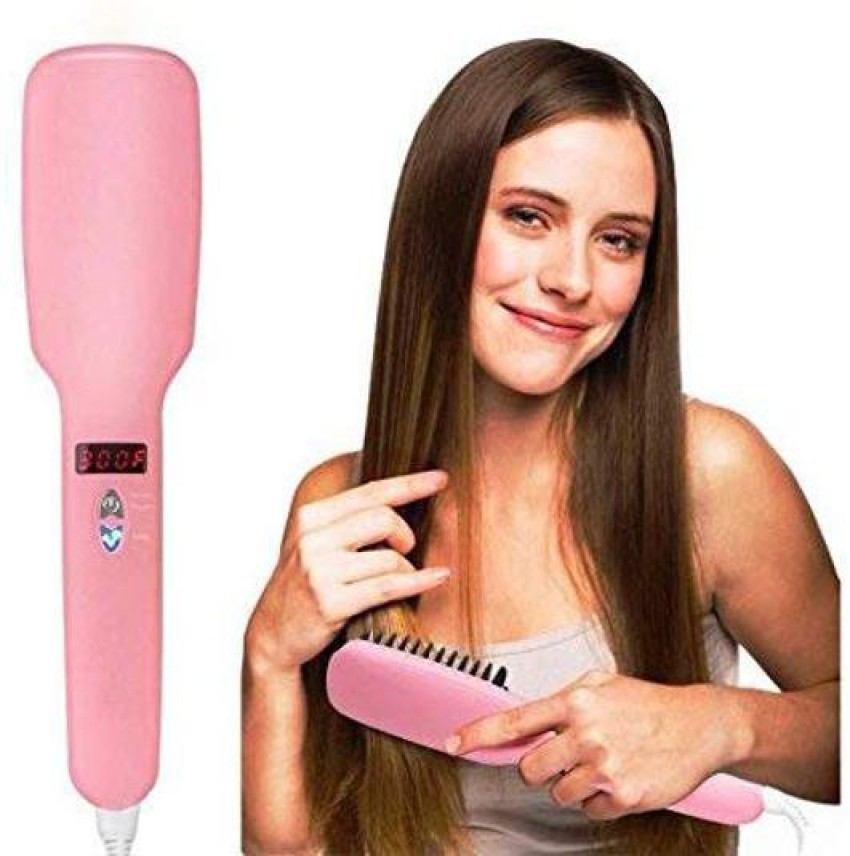 Ptc heating ionic hair straightener brush best sale