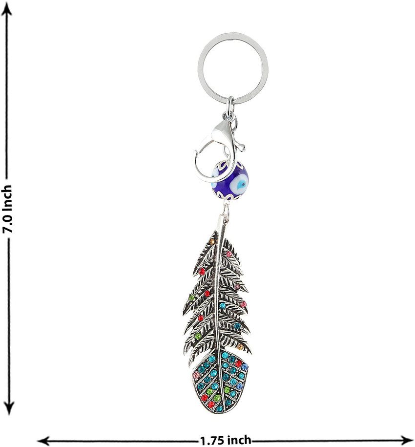 Peacock feather keychain new arrivals buy online