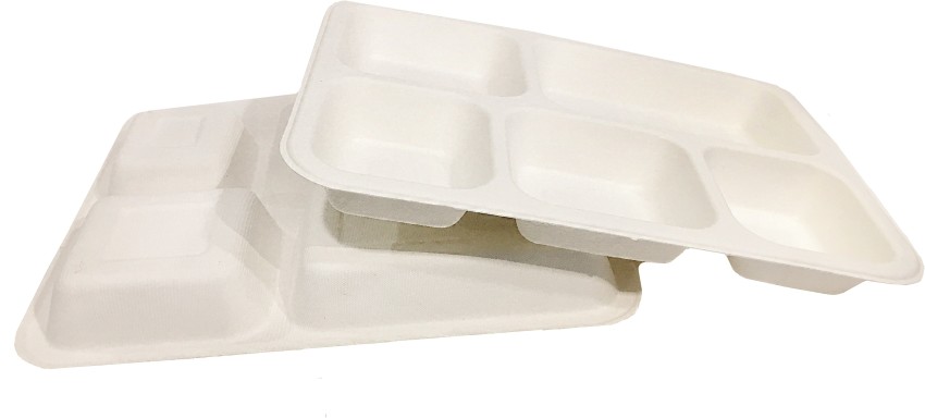 Biodegradable 5 Compartments Meal Disposable Sugarcane Bagasse