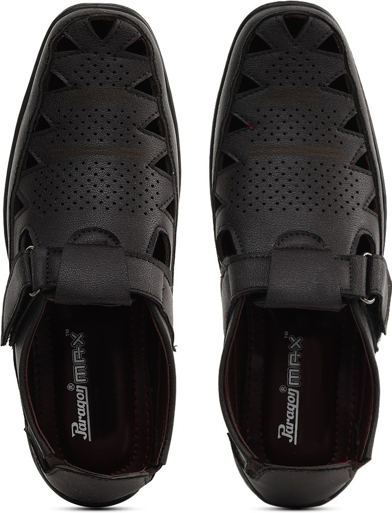 paragon max men's black sandals