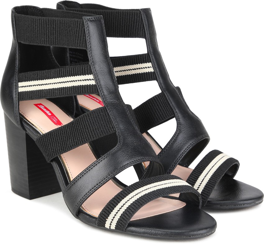 Bata black 2024 sandals for ladies