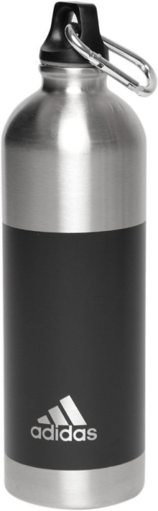 Silver Adidas Unisex Steel Straw 600ml Water Bottle