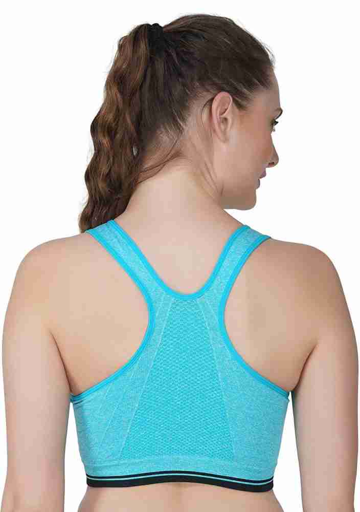 Ladies Zipper Women Front Closure Sports Bra Racerback Yoga Gym Bra Size  S-5XL