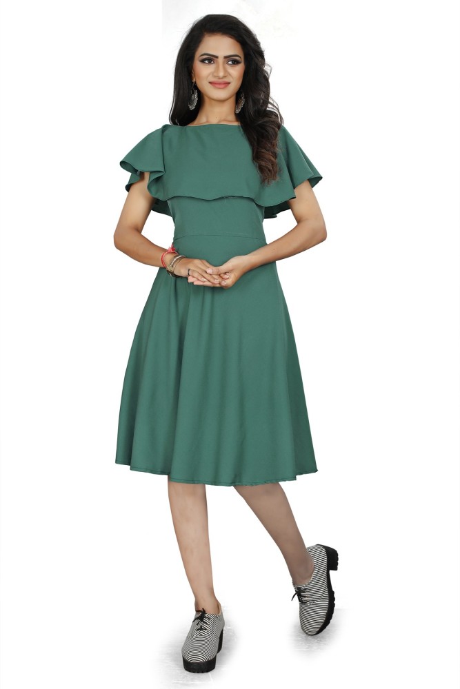 SLOW FAST Women Asymmetric Green Dress Buy SLOW FAST Women