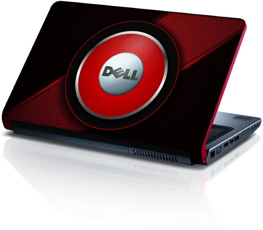 Techfit Circle Dell Red Removable Vinyl HD Printed Laptop Skin