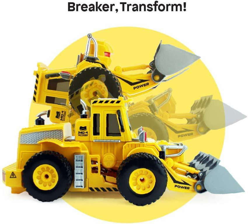 TEMSON Remote Control Transformer Bulldozer Robot Truck Toy For