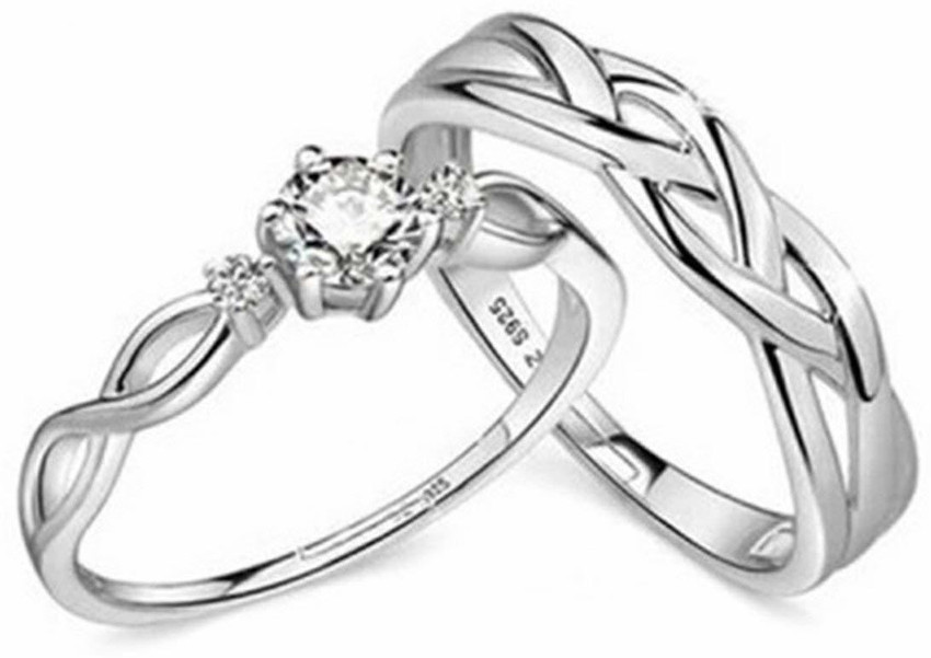 Punjabi Swagg Couple Rings Combo Stainless Steel Cubic Zirconia Rhodium Plated Ring Set Stainless Steel Rhodium Plated Ring Set Price in India Buy Punjabi Swagg Couple Rings Combo Stainless Steel Cubi...